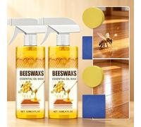 OLYGEE Natural Micro-Molecularized Beeswax Spray, Beeswax Wood Polish and Cleaner Spray, Natural Formula for Living Rooms, Kitchens, Wood Floors (2pcs)