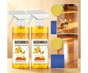 OLYGEE Natural Micro-Molecularized Beeswax Spray, Beeswax Wood Polish and Cleaner Spray, Natural Formula for Living Rooms, Kitchens, Wood Floors (2pcs)