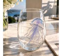 OLYGEE Ocean Mug, Handcrafted Borosilicate Octopus Mug, Artistic Octopus Wine Glass, Decorative Octopus Glassware for Coffee Tea Cocktails Coastal Home (E)