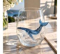 OLYGEE Ocean Mug, Handcrafted Borosilicate Octopus Mug, Artistic Octopus Wine Glass, Decorative Octopus Glassware for Coffee Tea Cocktails Coastal Home (F)