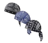 OLYGEE Paisley Cooling Headscarf Cap, Lightweight Sweat Wicking Bandana, Motorcycle Helmet Liner Skull Cap for Men Women (D)