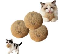 OLYGEE Rabbit Fur Balls Cat Toy, Soft Fluffy Cat Toy Ball, Soft Fuzzy Balls for Cats Chase, for Chasing, Kicking & Indoor Exercise, Cats Kick Toys (3PCS)