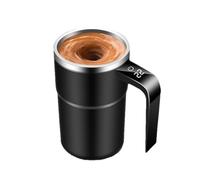 OLYGEE Rechargeable Self-Stirring Mug with Temp Display - Auto-Mixing for Coffee, Tea & Hot Chocolate On-The-Go (Black)