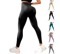 OLYGEE Resistance Band Leggings for Women Anti Cellulite Leggings, High Waisted Butt Lifting Tummy Training for Gym Workout (Black,3TG)