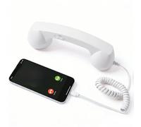OLYGEE Retro Phone Handset,Vintage Phone Receiver with USB-C (White) | vintage Phones handset for home office calls and meetings needing a comfortable retro handset