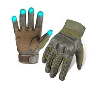 OLYGEE Ruck & Recon Tactical Gloves, Tactical Gloves for Men with Hard Shell & Palm Padding, Touchscreen Capable (Green,L)