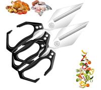 OLYGEE Seattleget Multifunctional Heavy-Duty Kitchen Shears, Professional Kitchen Scissors, Sharp Stainless Steel Poultry Scissors, Effortlessly Cut Through Chicken Bones, Meat, Seafood (Black,2pcs)