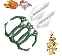 OLYGEE Seattleget Multifunctional Heavy-Duty Kitchen Shears, Professional Kitchen Scissors, Sharp Stainless Steel Poultry Scissors, Effortlessly Cut Through Chicken Bones, Meat, Seafood (Green,2pcs)