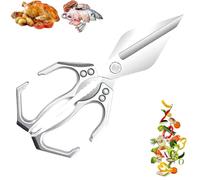 OLYGEE Seattleget Multifunctional Heavy-Duty Kitchen Shears, Professional Kitchen Scissors, Sharp Stainless Steel Poultry Scissors, Effortlessly Cut Through Chicken Bones, Meat, Seafood (Silver,1pcs)