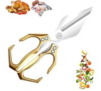OLYGEE Seattleget Multifunctional Heavy-Duty Kitchen Shears, Professional Kitchen Scissors, Sharp Stainless Steel Poultry Scissors, Effortlessly Cut Through Chicken Bones, Meat, Seafood (Gold,1pcs)