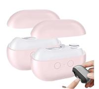 OLYGEE Smart Nail Clipper, 3-in-1 Electric Nail Trimmer and File, Integrated Shear/Grinding System, LED Safety Lighting, Nail Scraps Storage and Polishing (Pink,2pcs)