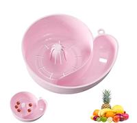 OLYGEE Snail-Shaped Automatic Drain Basket Spinner, 4-in-1 Multifunctional Rotary Fruit and Vegetable Washer, 9.25x3.15 Inch, Portable Kitchen Cleaner for Home Sink, Berries Meat Seafood Wash Tool (A)