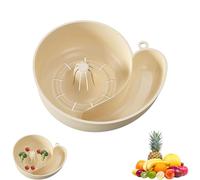 OLYGEE Snail-Shaped Automatic Drain Basket Spinner, 4-in-1 Multifunctional Rotary Fruit and Vegetable Washer, 9.25x3.15 Inch, Portable Kitchen Cleaner for Home Sink, Berries Meat Seafood Wash Tool (B)