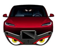 OLYGEE Solar Powered Devil Eyes LED Car Light Dynamic Demon Eye Windshield Ambient Lamp with Vibration & Light Sensor USB-C Rechargeable 5 Modes, Suction Mount for SUV Truck Van (#A)