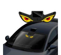 OLYGEE Solar Powered Devil Eyes LED Car Light Dynamic Demon Eye Windshield Ambient Lamp with Vibration & Light Sensor USB-C Rechargeable 5 Modes, Suction Mount for SUV Truck Van (#B)