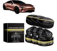 OLYGEE Tire Coating Paste Solid Wax, Rapid Acting Tire Polishing Paste for Cars & SUVs, Restores Deep Black Luster with Water-Resistant Finish Long-Lasting (3pcs)