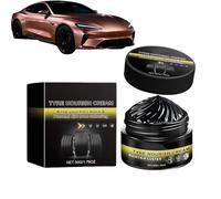 OLYGEE Tire Coating Paste Solid Wax, Rapid Acting Tire Polishing Paste for Cars & SUVs, Restores Deep Black Luster with Water-Resistant Finish Long-Lasting (1pcs)