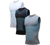 OLYGEE V-Boost V2 Shaping Tank Men, Quick-Drying Wicking Breathable Sleeveless Shirts, Feel the Power of Confidence (Black+Gray+Write,x_l)