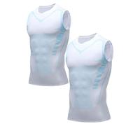 OLYGEE V-Boost V2 Shaping Tank Men, Quick-Drying Wicking Breathable Sleeveless Shirts, Feel the Power of Confidence (Write*2,x_l)