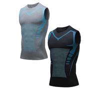 OLYGEE V-Boost V2 Shaping Tank Men, Quick-Drying Wicking Breathable Sleeveless Shirts, Feel the Power of Confidence (Black+Gray,x_l)