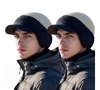 OLYGEE Windproof Thermal Cap with Visor - Fleece-Lined Winter Beanie for Ultimate Cold Protection & Style (# 2C)