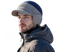 OLYGEE Windproof Thermal Cap with Visor - Fleece-Lined Winter Beanie for Ultimate Cold Protection & Style (# A)