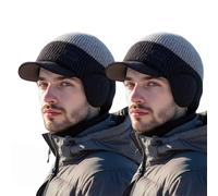 OLYGEE Windproof Thermal Cap with Visor - Fleece-Lined Winter Beanie for Ultimate Cold Protection & Style (# 2B)