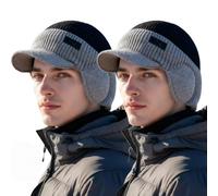 OLYGEE Windproof Thermal Cap with Visor - Fleece-Lined Winter Beanie for Ultimate Cold Protection & Style (# 2D)
