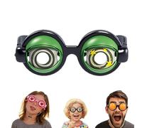 OLYGEE Winking Glasses-Funny Winking Glasses Kinetic Crazy Eyes with Manual Blink Action Blinking Glass for Performances for Instant Laughter (Green,1pcs)