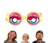 OLYGEE Winking Glasses-Funny Winking Glasses Kinetic Crazy Eyes with Manual Blink Action Blinking Glass for Performances for Instant Laughter (Yellow,1pcs)