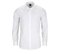 OLYMP Chemise à manches longues pour homme Level Five, uni, coupe corporelle, New York Kent, Blanc., 42