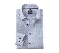 OLYMP Chemise d'affaires à manches longues Luxor, impression rotative sur y/d dobby, 465, coupe moderne, 20,19 Global Kent, Blanc 00, 48