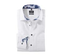 OLYMP Global Kent Chemise d'affaires à manches longues pour homme Imitation unie 465 Coupe moderne Taille 20,19, Blanc 00, 47 grande taille