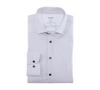 Olymp Homme Chemise d'affaires Manches Longues Level Five 24/Seven,Impression rotative sur uni,Body fit,Kent Moderne,Gris (Silbergrau 63),41