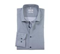 Olymp Homme Chemise d'affaires Manches Longues Level Five,Impression numérique sur uni,Body fit,Kent Moderne,Vert (grün 45),44