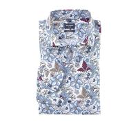 Olymp Homme Chemise d'affaires Manches Longues Luxor,Impression numérique sur uni,Modern fit,Global Kent,Rouge (Granat 86),40