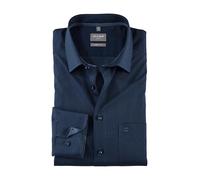 Olymp Homme Chemise d'affaires Manches Longues Luxor,Impression rotative sur uni,Comfort fit,New Kent,Bleu (Nachtblau 14),45