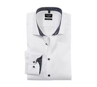 Olymp Homme Chemise d'affaires Manches Longues No. Six,Faux uni,Super Slim,Kent Moderne,Blanc (Weiss 00),41