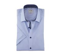 Olymp Level Five Chemise à Manches Courtes pour Homme, Unie, Body Fit, New York Kent-2, Bleu Clair 10, 15.5