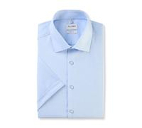 OLYMP Level.Five Chemise d'affaires à manches courtes pour homme, fausse unie, 366, niveau 5, coupe corporelle (15.05.2015 - F16), 21 New York Kent-2, Bleu 11., 41