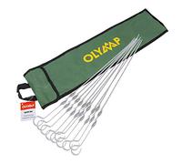 Olymp Lot de 10 brochettes en acier inoxydable avec manche en bois 50 cm