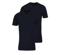 OLYMP Lot de 2 t-shirts à col en V pour homme - Noir - Large