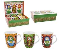 Olymp Lot de 6 tasses à café Matyochka Matriochka 330 ml Coffret cadeau