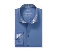 OLYMP Luxor 24/Seven 439 New Kent Chemise à manches longues en jersey pour homme Coupe moderne 01,13, Bleu Nuremberg 17, 43