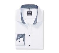 OLYMP Luxor 24/Seven Chemise à manches longues pour homme, sergé, 465, coupe moderne, 20,19 Global Kent, Blanc 00, 44 cm