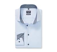 OLYMP Luxor 24/Seven Chemise à manches longues pour homme, sergé, 465, coupe moderne, 20,19 Global Kent, Bleu 11., 44 cm