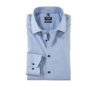OLYMP Luxor Chemise à manches longues pour homme, impression rotative sur rayures, coupe moderne Luxor, 19 Global Kent, Bleu 11., 38