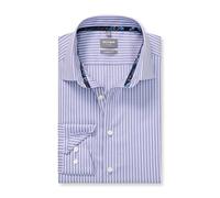 OLYMP Luxor Chemise à manches longues pour homme, rayures blocées, coupe confortable, 20,13 New Kent, Viola 83, 44 cm