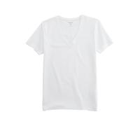 OLYMP T-shirt à col en V Level Five pour homme, uni, coupe corporelle, Blanc 00, L