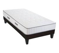 - Ensemble CRISTAL 90x200 cm - Matelas Mémoire de forme + Sommier Bois